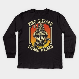 King Gizzard & the Lizard Wizard are an Australian rock band formed in 2010 in Melbourne, Victoria. The band's current lineup consists of Stu Mackenzie, Ambrose Kenny-Smith, Cook Craig, Joey Walker, Lucas Harwood, and Michael Cavanagh. Kids Long Sleeve T-Shirt